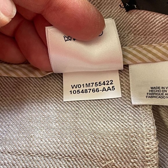 NWT Jones New York Wide Leg Linen Womens Pants sz 12 Gray Lagenlook Mid Rise - Picture 7 of 9